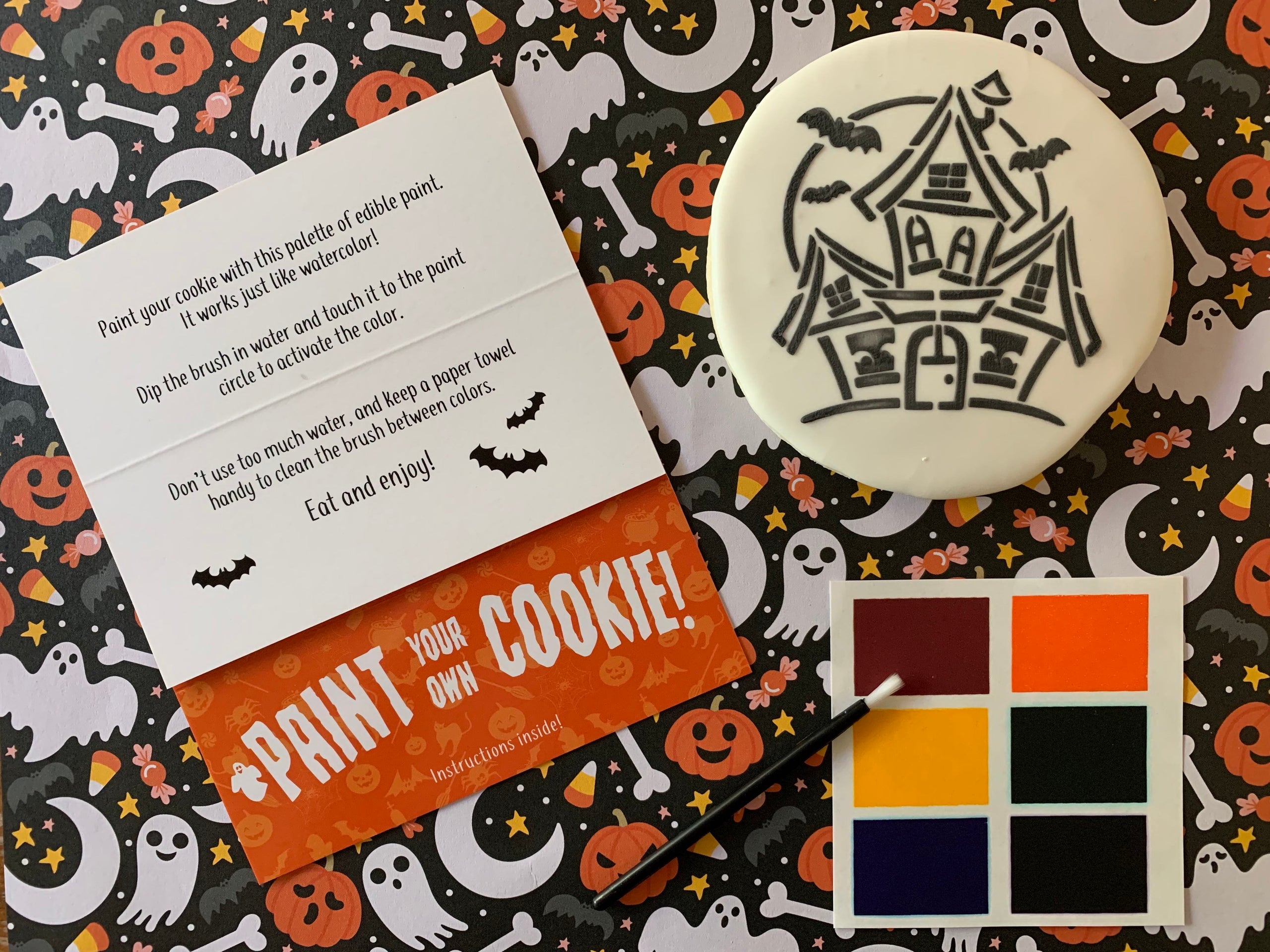 PYO (paint your own) Haunted House Bakewell Cookies